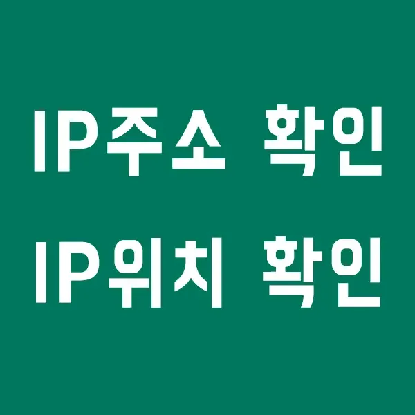 내 아이피 확인 및 IP 주소로 위치 확인