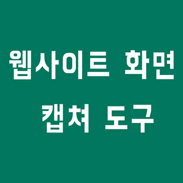 웹페이지 캡처 – URL로 웹사이트 화면을 이미지로 저장하는 온라인 도구