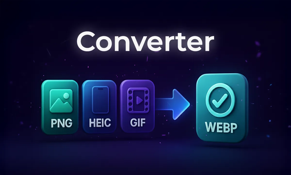 WebP 변환기 – JPG, PNG부터 HEIC, AVIF까지 모든 포맷 지원